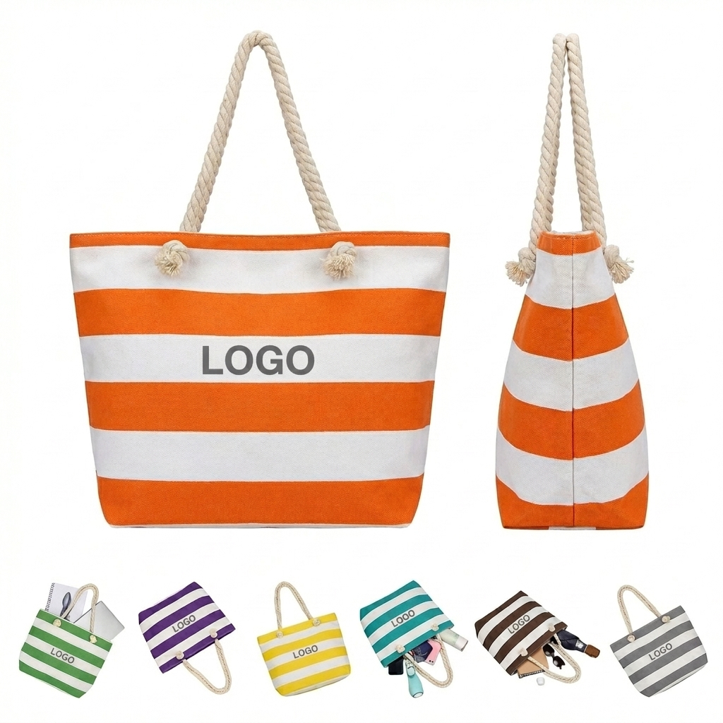 Bulk Order Canvas Tote - 50 Pcs Minimum for 17.3 Inch Beach Bag