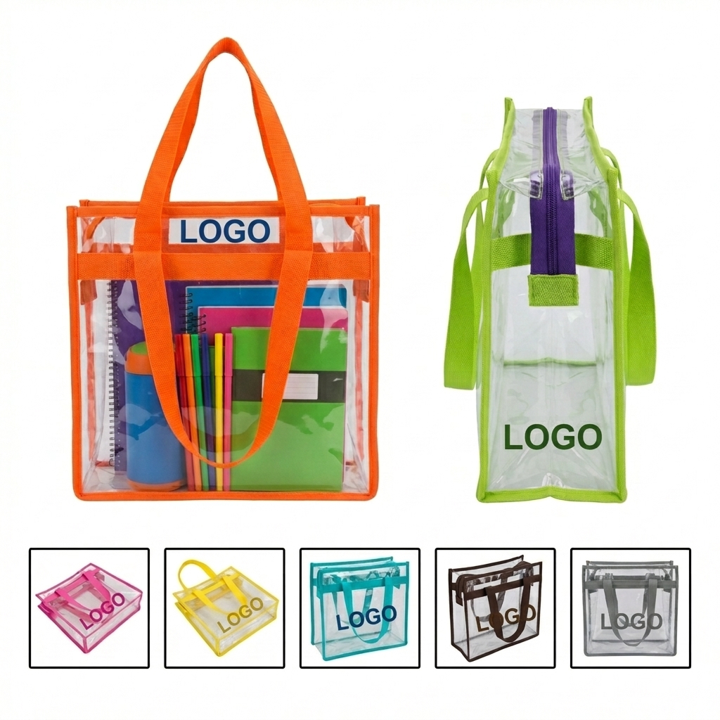 Customizable Large Clear PVC Tote Bag for Promotions & Events