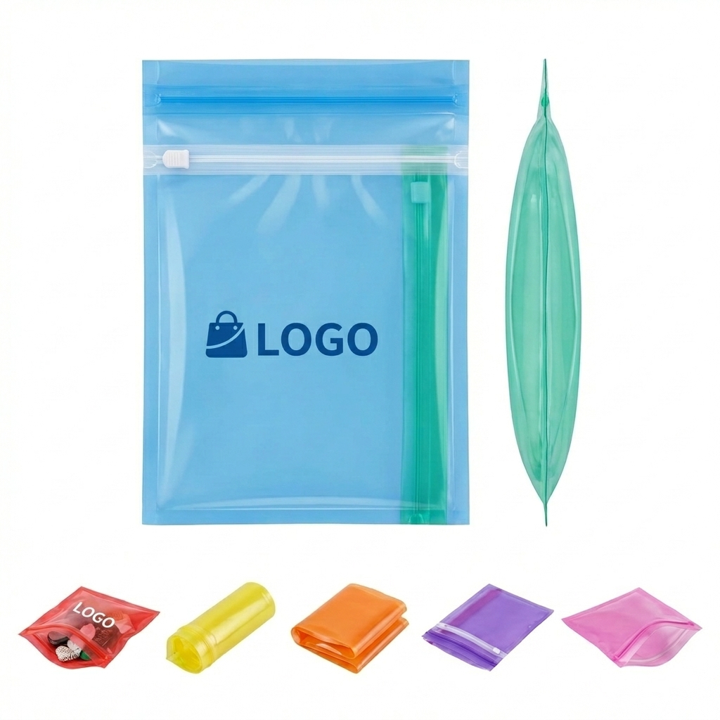 Transparent PE Zipper Pouch in Assorted Colors