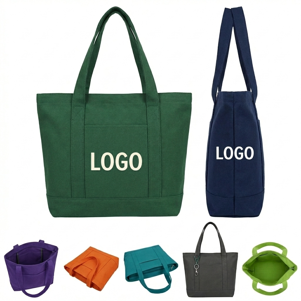 12 oz Eco-Friendly Canvas Grocery Tote Bag with Reinforced Handles