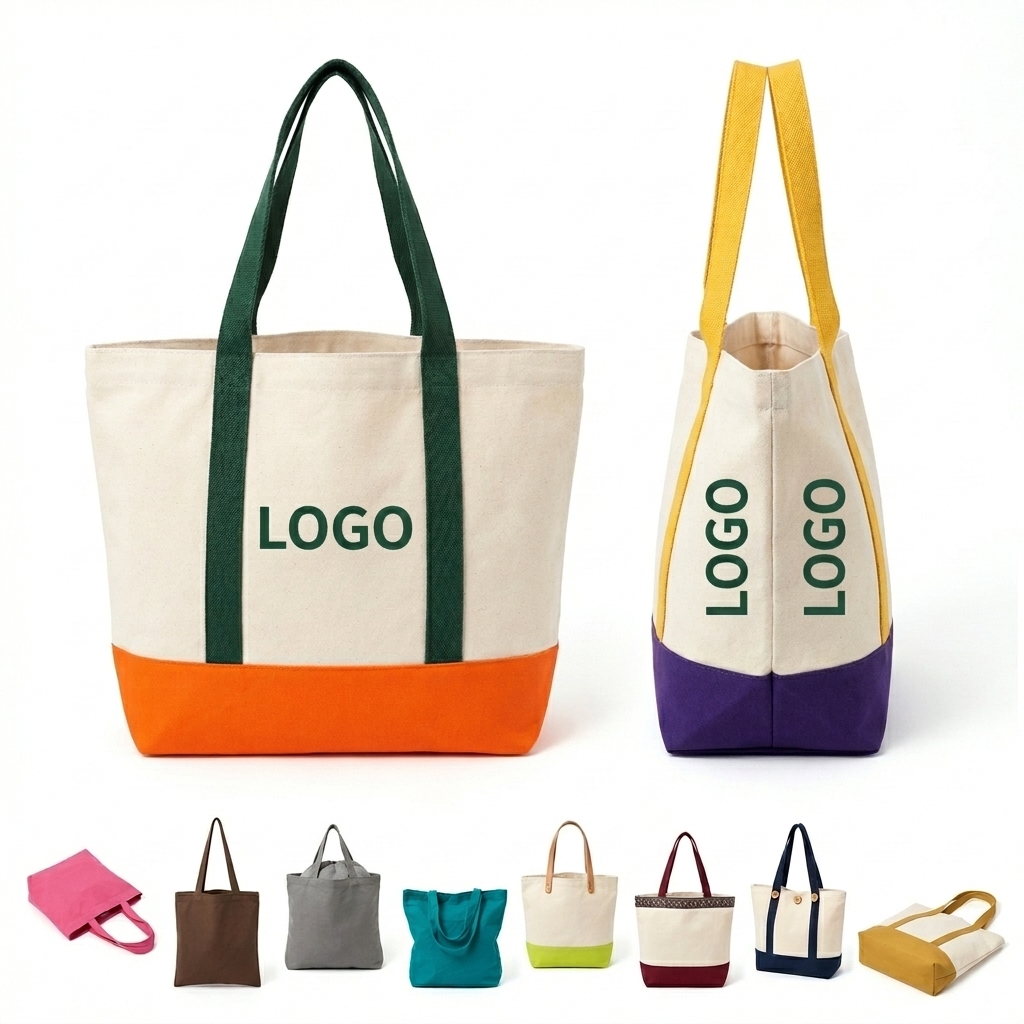 The Essential Color-Block Canvas Tote Bag