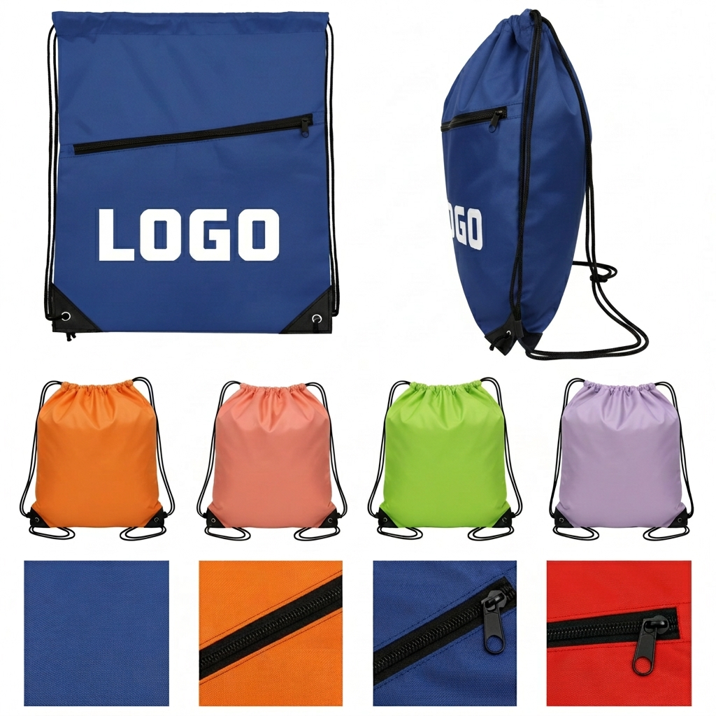 Compact Cinch Sack with Device Pass-Through for Phones & Portable Chargers