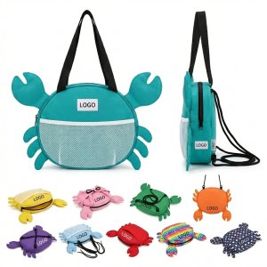 Crab-Tastic Drawstring Beach Bag for Kids - Multicolor Fun
