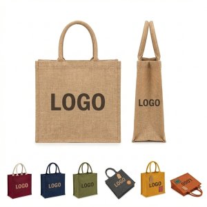 Eco-Friendly Jute Burlap Tote Bag for Shopping and Daily Use