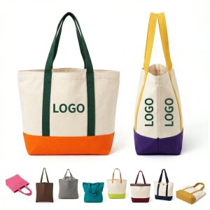 The Essential Color-Block Canvas Tote Bag