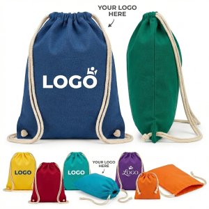 Vibrant Canvas Drawstring Tote for Gifting & Branding